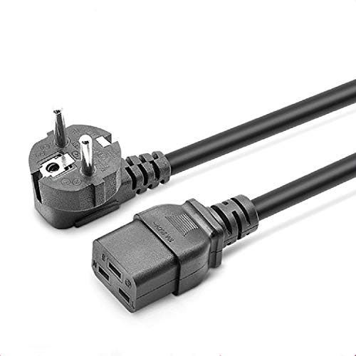 European Schuko to C19 AC Power Cord,Toptekits 6ft/1.8m EU 3Pin Male Plug CEE 7/7R to IEC320 C19 Female Socket Power Cable,European 3Pole Male schuko to C19 16A Power Cord, C19 to schuko Power Cord