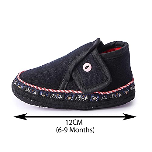 Image of Butterthief Unisex Baby Prewalking Shoes for Newborn Boys & Girls | Soft Sole Infant Bootie with Anti-Slip Bottom | Lightweight Cotton Footwear Early Walker Shoes (6-9 Months, 12 CM)