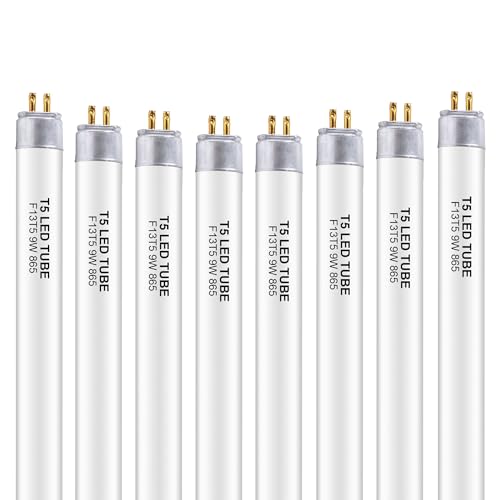 Wesome Lighting 8 Pack 21 Inch F13T5/DL LED Replacement Bulbs 6500K Daylight T5 LED 9 Watt Replace Fluorescent Bulb with LED Replacement Tube for Counter and Cabinet Fixture
