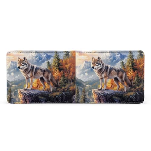 Image of Coldinair Foreset Wolf Teen Boys Wallet for Kids 10-12 /8-12,Credit Card Holder Wallet Id Window Bifold Sports Wallet for Boys Men