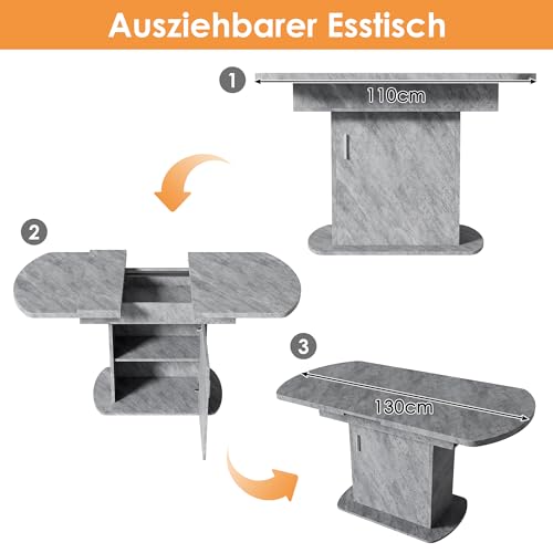 Table de cuisine moderne extensible avec rangement pour petit espace - 7