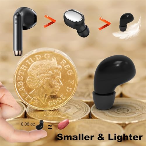 Small Mini Invisible Earbuds for Work Wireless Bluetooth Tiny Low Profile Micro Smallest Discreet Earbuds Hidden for Work Small Ear Buds Tiny Mini Invisible Headphones Discreet Hidden Headphones by Xmenha - Image 5