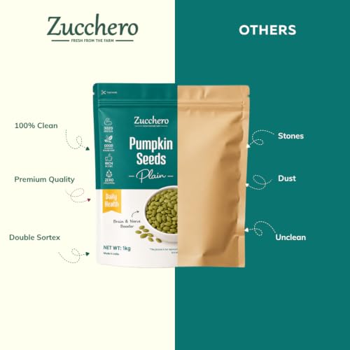 Image of Zucchero Pumpkin Seeds (400g) -Raw AAA Grade Seeds for eating |30 g Protein | Brain Booster| Super Food | Healthy Snack | Immunity Booster | Real Food | Lab Tested