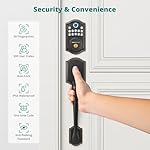 DS10 Pro Keyless Entry Door Lock with Handle Set, Smart Front Door Locks Set, Electronic Keypad, Fingerprint Deadbolt, Bluetooth APP Control, Auto-Lock & One Touch Locking, Oil Rubbed Bronze - Image 2