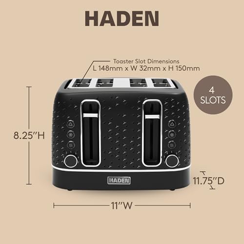 Image of Haden Starbeck 2 Slice Wide Slot Stainless Steel Toaster, Steel & Copper