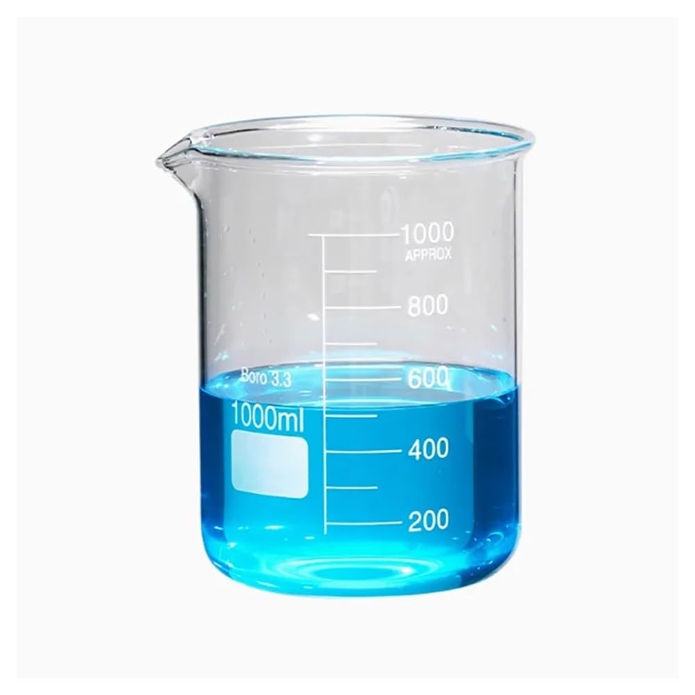 Vetreria da laboratorio Becher in vetro borosilicato ad alta resistenza alle alte temperature con manico, sperimentale, 250, 500, 1000 ml(300ml (4PCS))