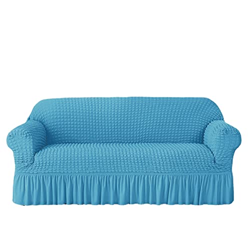 Housse de canapé en seersucker extensible pour fauteuil 2 places