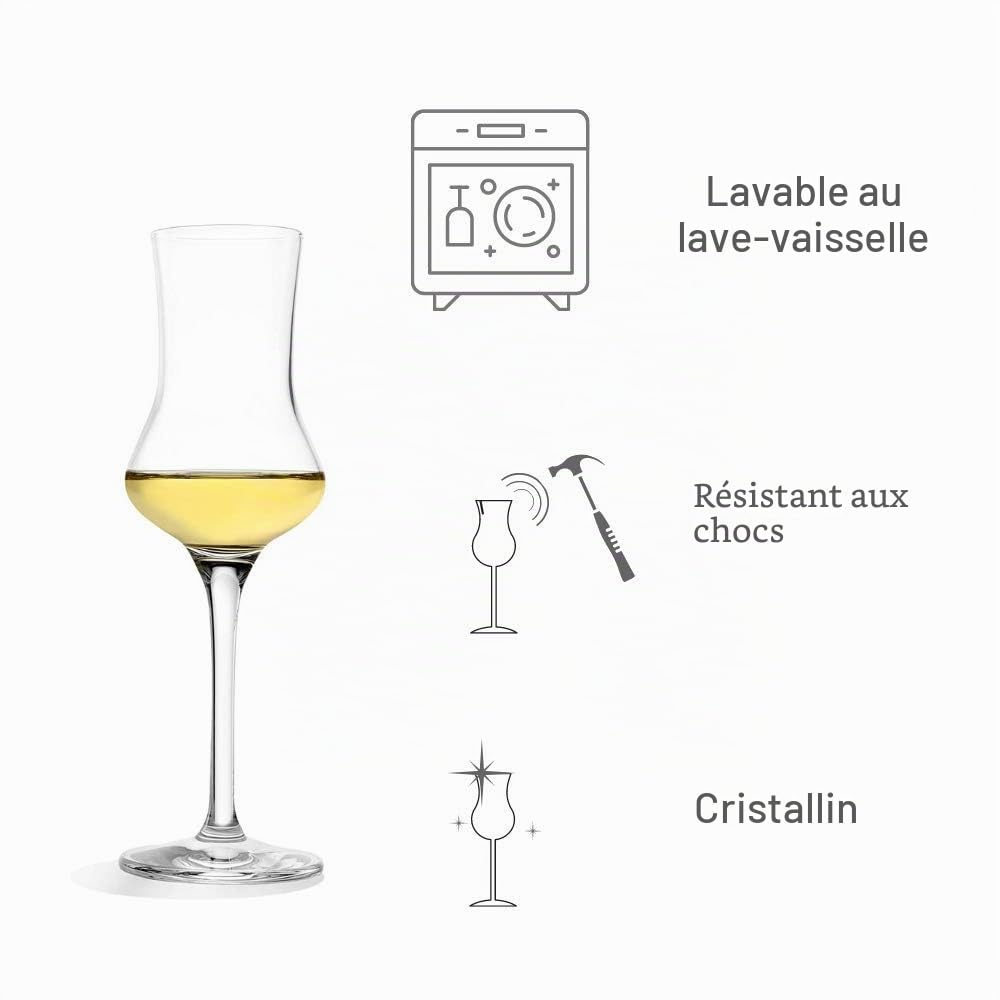 Stölzle Lausitz Verres à grappa I lot de 6 verres à grappa I Verres à shot avec pied I Verres à liqueur I 90 ml I lavable au lave-vaisselle I comme soufflé I excellente qualité