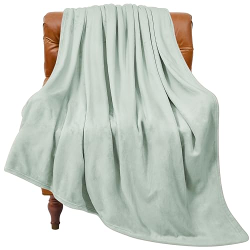 BEDELITE Manta para sofá y cama, manta de felpa de 300 g/m², tamaño individual de 60 x 80 pulgadas, color verde esmeralda, manta suave y ligera para otoño e invierno