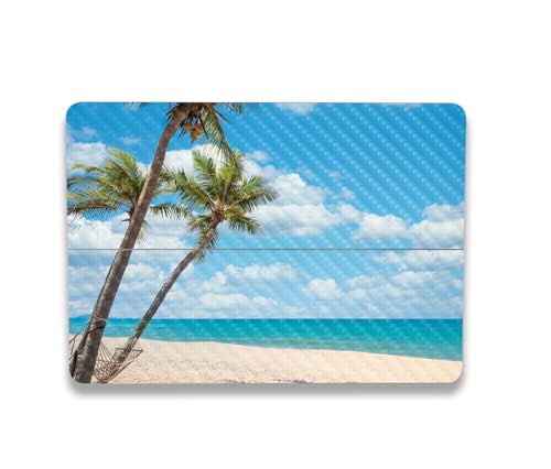 Image of MightySkins Carbon Fiber Skin Compatible with Microsoft Surface Laptop Studio 2 (2023) Full Wrap Kit - Palm Beach | Protective, Durable Textured Carbon Fiber Finish | Easy to Apply | Made in The USA