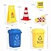 gofidin 62PCS Mini Traffic Cones Street Scene Model Road Signs Road Block Fences Parking Crossbar Early Teaching Kids Cognition Plastic
