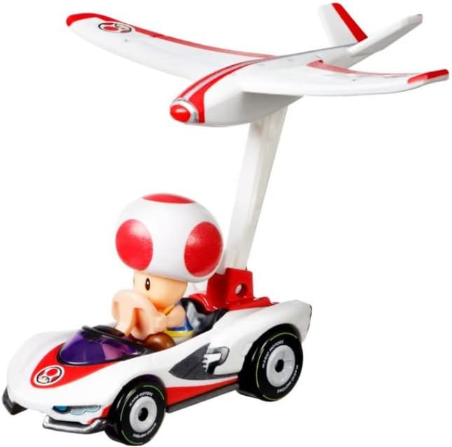 Miniatura 2 de DieCast Hot Wheels Mario Kart Toad - Coche de personajes con planeador