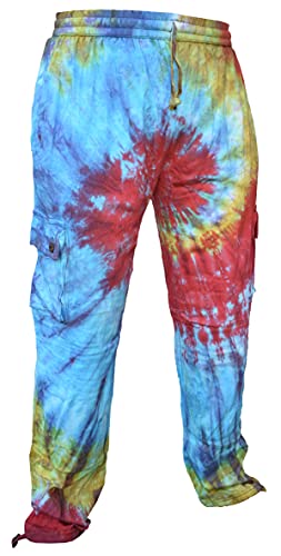 Gheri Tie Dye Cargo Lightweight Drawstring Hem Cotton Pants3