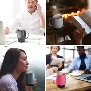 Nextmug - Temperature-Controlled, Self-Heating Coffee Mug (Slate Blue - 14 oz.) Nextmug Temperature Controlled Self Heating Coffee Mug Slate Blue 14 oz