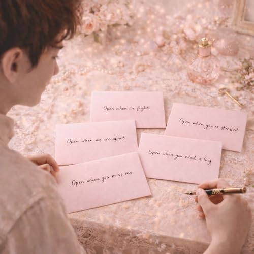 Image of Celebrations Pink Greeting Card Envelopes With Secure Flap, Paper Envelopes for Invitations, Love Letters, Birthday Cards, Thank You Notes, Gift Cards, Envelopes for Letters - Pack of 5