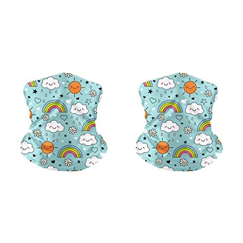 Yihaifu 2 Set di Polainas de cuello Transpirable Pasamontañas Pañuelo para niños Niñas iris Cover