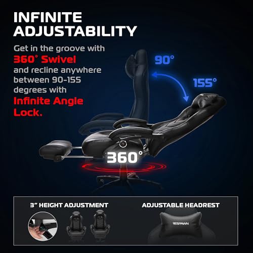 Image of RESPAWN 110 Pro Ergonomic Gaming Chair with Footrest and Recline