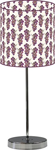 Lamppix 10 Inch Table Desk Lamp Shade Grapes Rustic. Includes Decorative Chrome 15 Inch Stand #TOP28