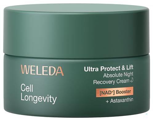 WELEDA Cell Longevity Ultra Protect & Lift Absolute Night Recovery Cream - Nachtpflege Creme mit [NAD] Booster & Astaxanthin schützt vor Hautalterung & strafft (Naturkosmetik vegan 50ml)