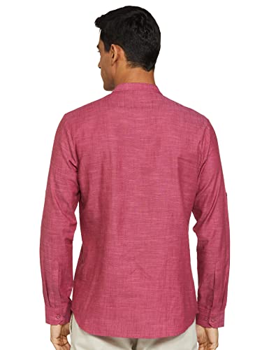 Image of Amazon Brand - Symbol Men's Solid Cotton Slub Short Kurta (Regular Fit)