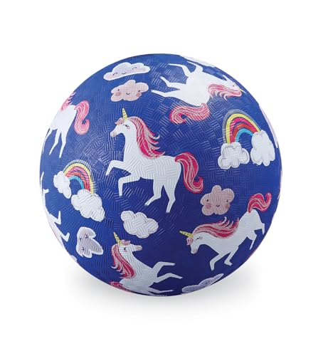 Crocodile Creek - Unicorns - Rubber Playground Ball, 7", for Kids Ages 3 & Up