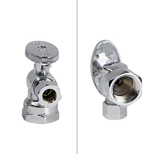 Midline Valve 81112Qs-Om Water Supply Stop Valve With Quarter Turn Wheel; Lead-Free; One Piece Design; Angle Shut-Off For Toilet, Sink, Dishwasher; 1/2 In. Fip X 3/8 In. O.d. Comp; Chrome Plated Brass #TOP1