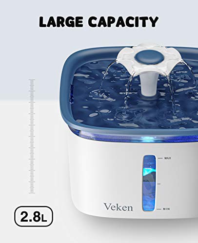 Veken 95oz/2.8L Pet Fountain, Automatic Cat Water Fountain Dog Water Dispenser with Smart Pump for Cats, Dogs, Multiple… - Image 3