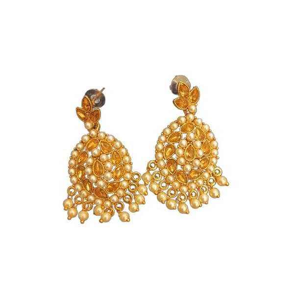 Inavit Modutech Gold Plated Punjabi Dangle Earrings for Women
