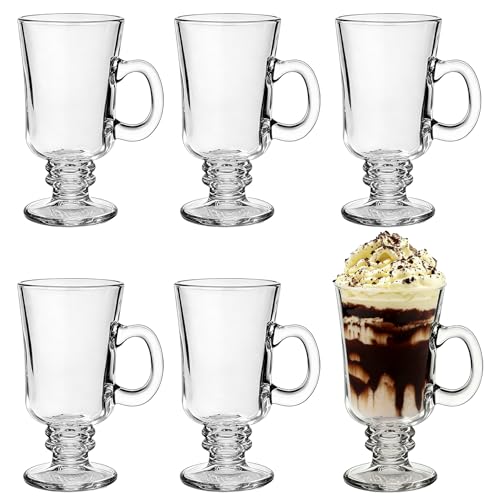 La mejor comparación de Vasos para café irlandés disponible en línea para comprar. 40 Vitrignis - Juego de 6 tazas de café irlandesas – vasos de café irlandés de 8 onzas con asa de base alta, tazas transparentes para latte, capuchino, bebidas calientes y frías