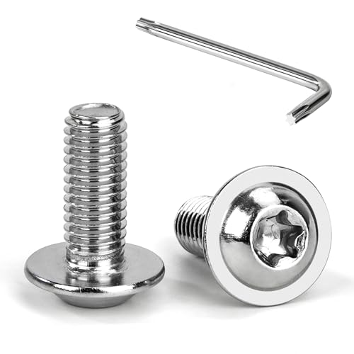 Tunejoy 20 Pièces Vis à Tête Bombée Torx avec Bride M8 x 20 mm Vis à Six Pans Creux en Acier Inoxydable A2 V2A Boulons à Tête Hexagonale avec Clé T40 Filetage Complet