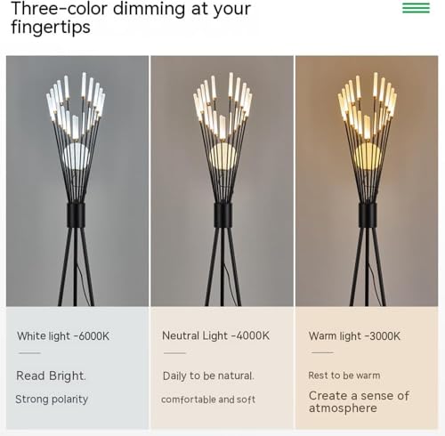 Lámpara de pie negra regulable de 165 cm con interruptor de pie e iluminación LED 5