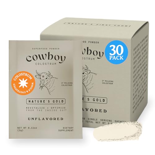 COWBOY COLOSTRUM Powder Travel Packs - Bovine Colostrum Powder - First Day Milking Whole Colostrum -...