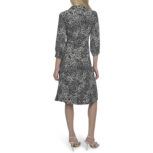 Image of DKNY Women's Long Sleeve Collared Midi Shirtdress