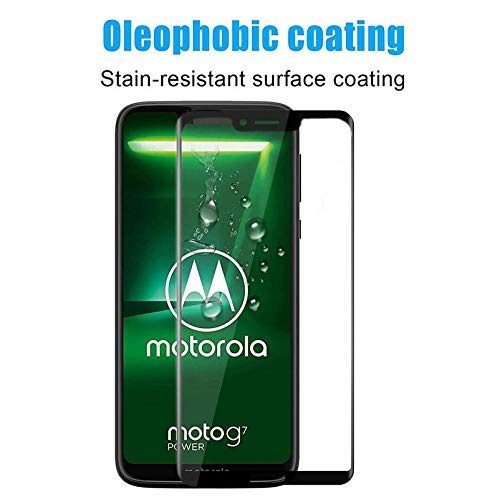 Image of Screen Protector for Motorola Moto G7 Power / G7 Pro (Black) Tempered Glass Edge-to-Edge 6D Screen Guard With Installation Kit