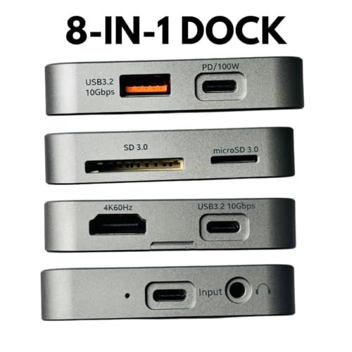 Image of Magneto Pro by Skinly Magnetic 8 in 1 Type-C Docking Station with M.2 NVME Slot for Storage Expansion Upto 2TB - Compatible with iPhone 15 /16 Series,MacBooks,iPads,Android and Windows Laptops