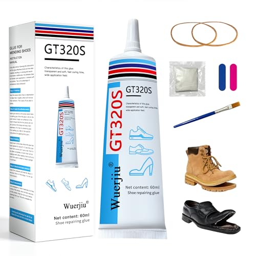 Wuerjiu Shoe Glue Sole Repair 60g, Waterproof Clear Sole Repair Adhesive, for Sneakers Boots Leather...