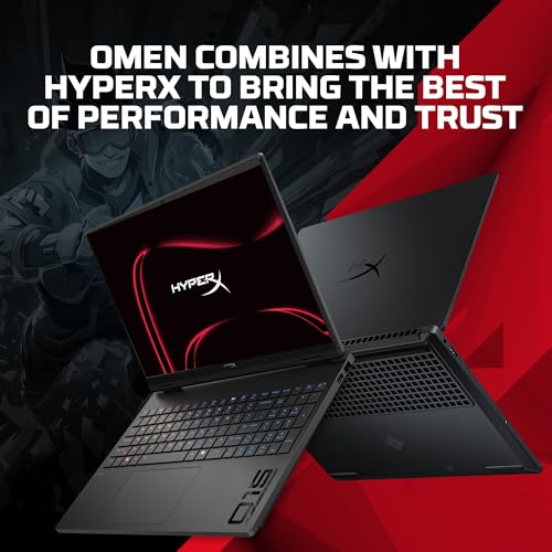 Image of HP Smartchoice HyperX OMEN 15, AMD Ryzen 7 260, 8GB-RTX 5050, 24GB DDR5 (Upgradeable), 1TB SSD, 180Hz, 2.5K, 500 nits, 3ms RT, 15.3'' /38.9cm, Win11, Office24, Black, 2.42kg, gb0038AX, AI Gaming Laptop