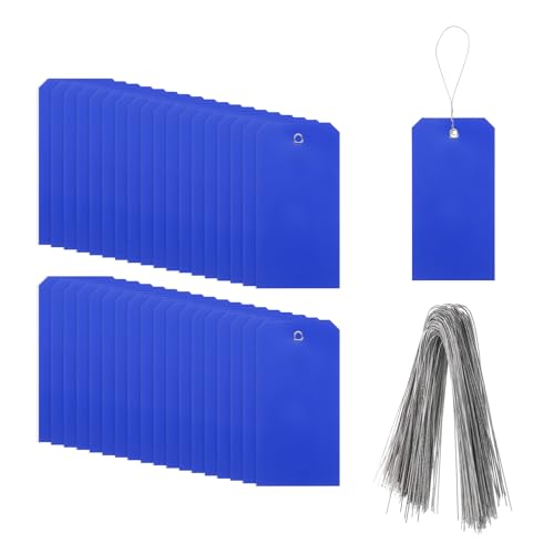 Étiquettes de marquage bleues uxcell 16x7,9 cm en plastique imperméable