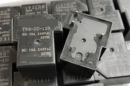 Relé JIXING T90-1C-12D repuesto de 5 pines 12V conmutador para placas electrónicas pack de 2