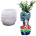 Large Concrete Planter Molds CXUEMH Fist Shape Silicone Mold for Pen Pot Hand Mold for Resin Casting Plaster Clay Concrete Molds for Vase Pen Holder Making Home Decor (White (Left Hand))
