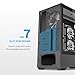 SAMA V40 Mid Tower ATX Case – 6 × 120mm ARGB PWM Fans Pre-Installed, Dual Tempered Glass Panels, Vertical Airflow, Dual-Chamber Design, USB 3.1 Type-C, 7 Slots, Supports ATX/MATX/ITX GPUs, Black
