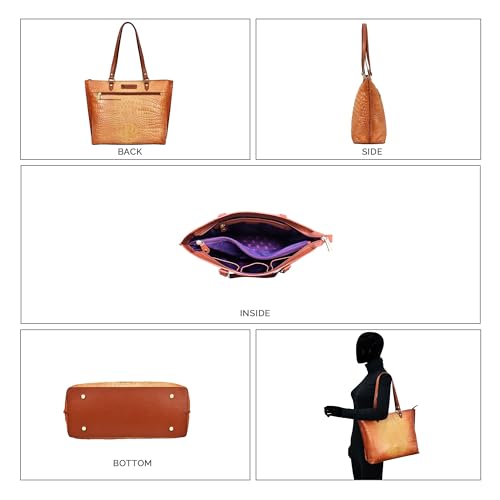 Image of Anuschka Women's Original Hand-Painted Genuine Leather Large Zip Top Tote