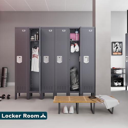 Image of BUTISOW Metal Lockers - 66 inch Height Steel Lockers for Employees with Door Storage Locker with Card Slot for Employees Gym School Home Office Garage - Assembly Required
