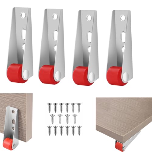 Image of Serplex Rigid Caster for Heavy Door - Durable Metal Fixed Caster with Silent Screw Design, Robust 2.68 Inch Heavy-Duty Caster Wheels Compatible with Various Installations, Pack of 4