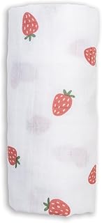 lulujo Baby Swaddle Blanket Unisex Softest 100% Cotton Muslin Swaddle Blanket Neutral Receiving Blanket for Girls & Boys| 40in x 40in| Baby Gift| Strawberries
