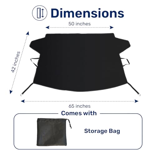 Image of GENANY Car Windshield Cover for Ice and Snow, Frost Protection for Car Windshield, Waterproof Snow Cover for Car, SUV, Truck, Anti Snow Windshield Cover, Christmas Car Gifts