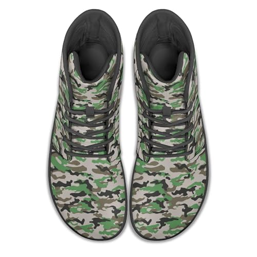 Image of Fashion Print Womens Mens High Top Barefoot Sneakers Flat Shoes