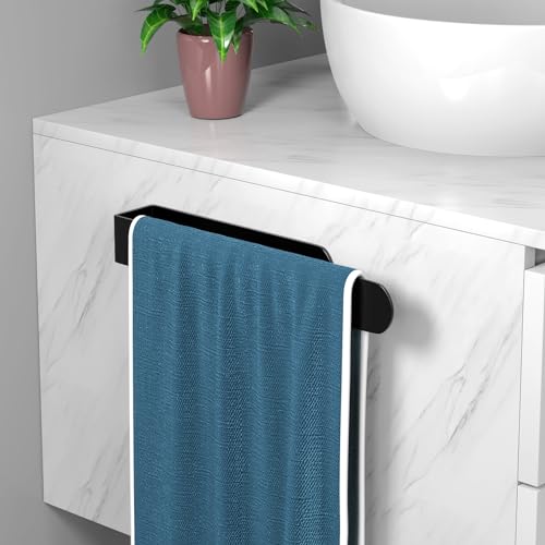 Image of HUFEEOH Hand Towel Holder, Towel Hanger for Bathroom, Self Adhesive Bathroom Towel Holder Towel Bar, Towel Holder for Kitchen Cabinet