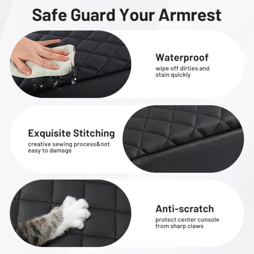 Image of Autorder Center Console Cover for 2015-2020 Ford F150 /2017-2022 F250 F350 F450 /2018-2024 Expedition Accessories Armrest Cover Anti-Scratch Middle Console Pad Armrest Protector(Bucket Seat ONLY)
