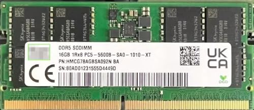 Image of 16GB DDR5 5600MHz Laptop PC5-44800 CL46 SODIMM 1.1V Non-ECC Unbuffered 262-Pin SO-DIMM Laptop RAM Compatible for Original Memory Module (3 Years Warranty)